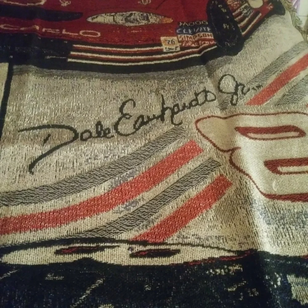 Knit Blanket couch throw NASCAR Fans Sports Dale Earnhardt Car Blanket